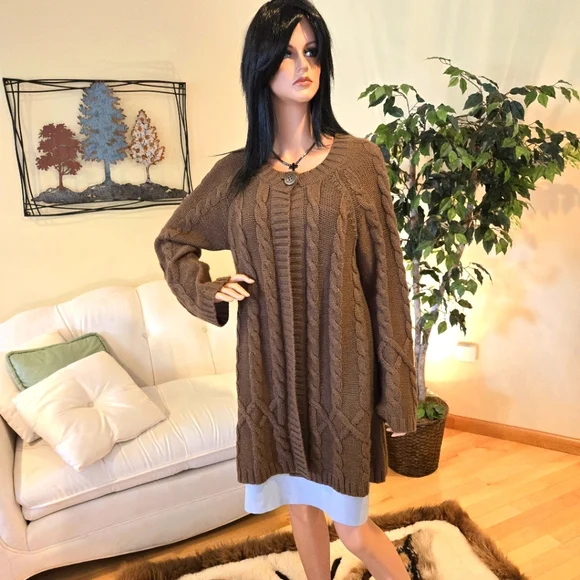 hannah brown dress size Hannah Striped KNIT Dress | Ultra Soft Cotton main image 1